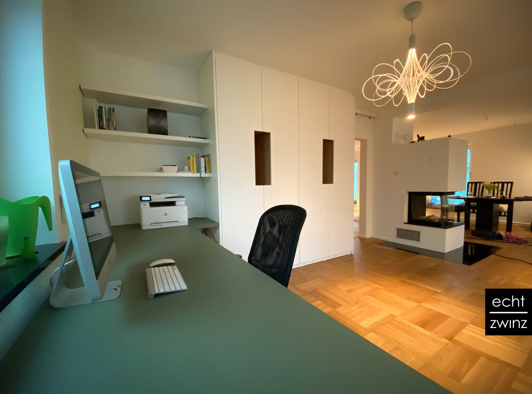 Home-Office – flexible Raumteilung im Wohn-/Arbeitszimmer